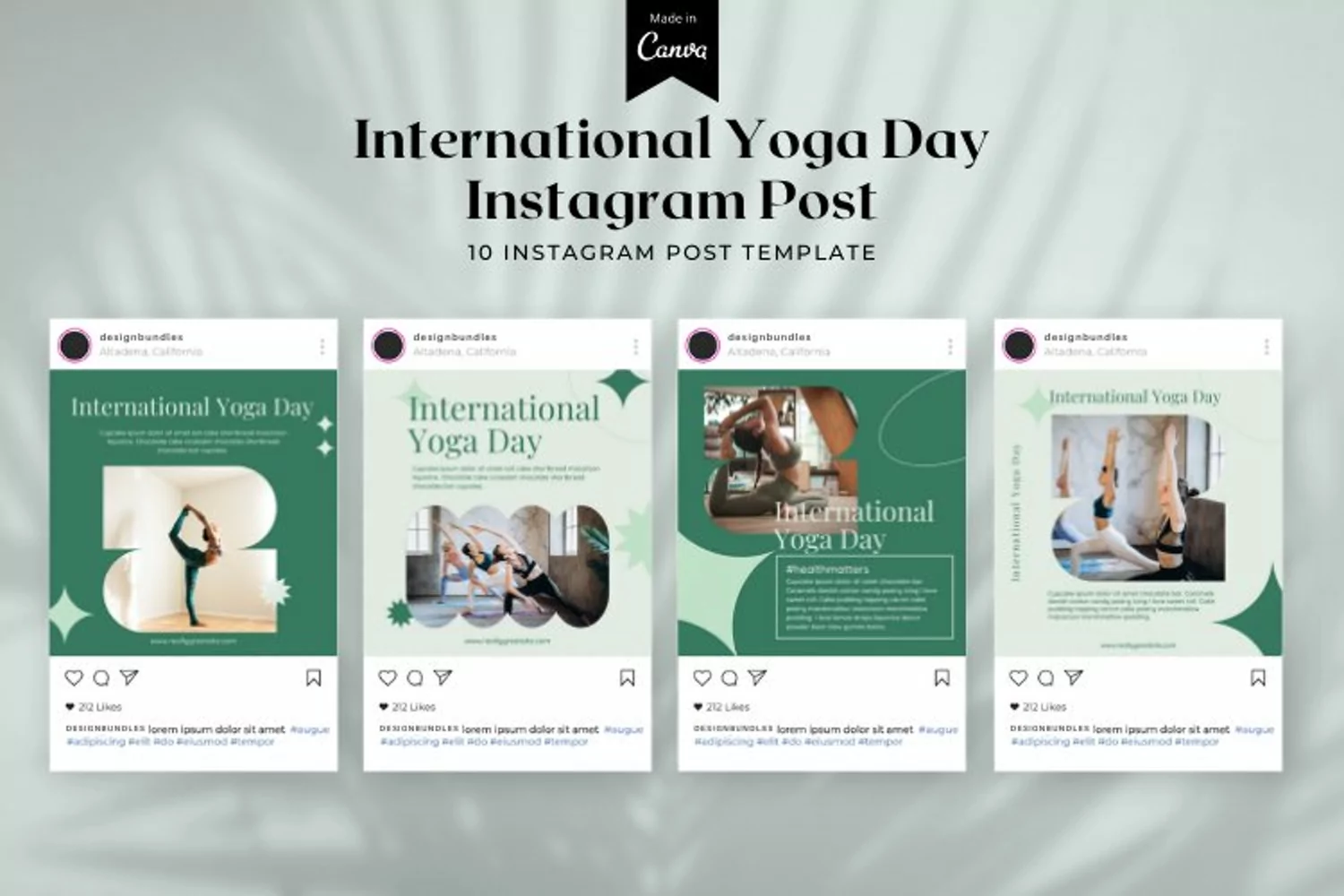 International Yoga Day Instagram Post Canva Template product image 1