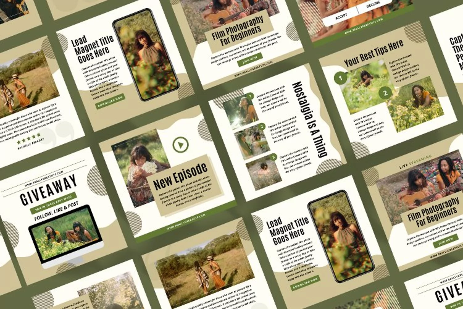 70's Indies Camera Instagram Canva Templates product image 1