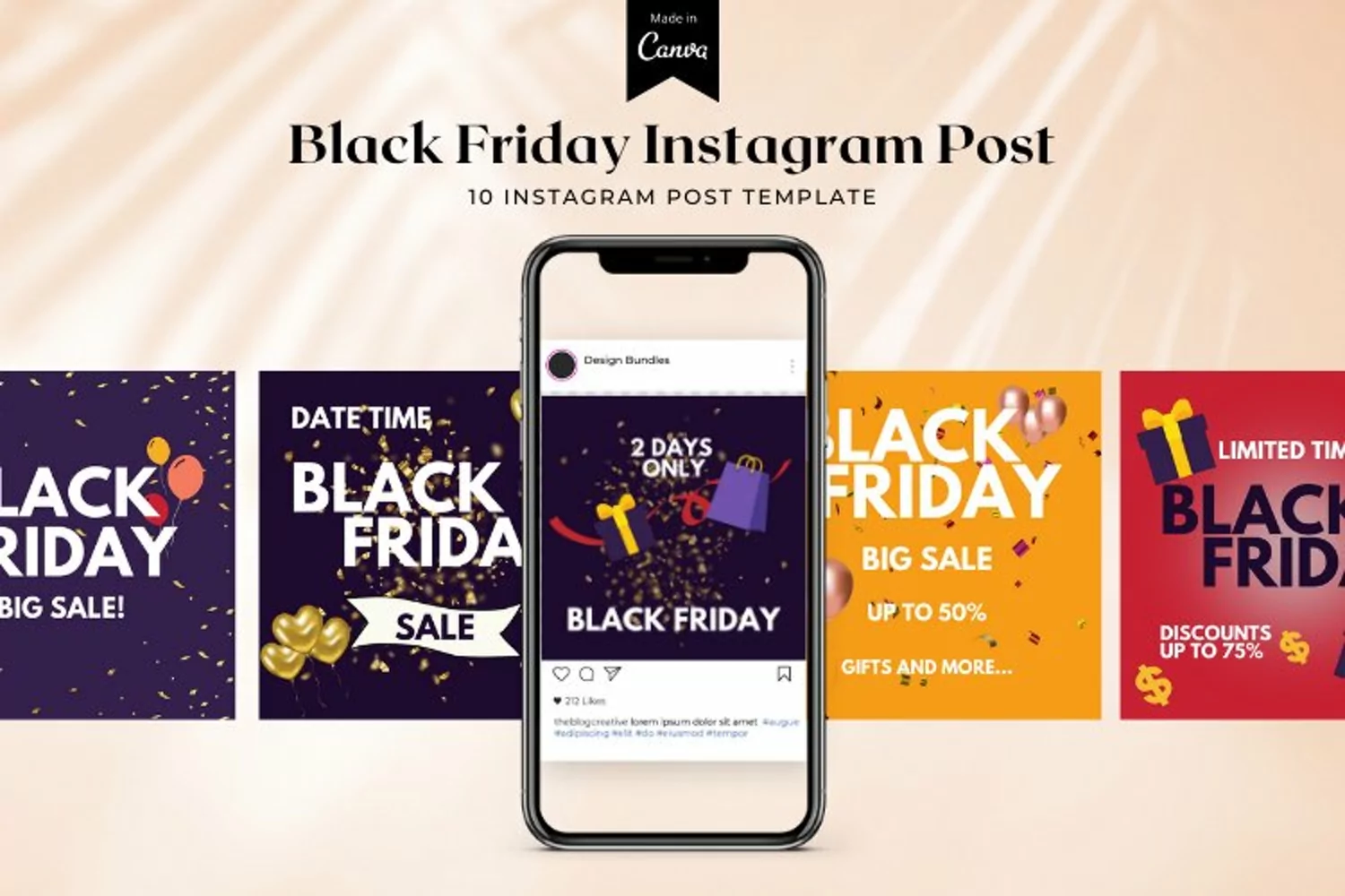 Black Friday Instagram Post Canva Template product image 1