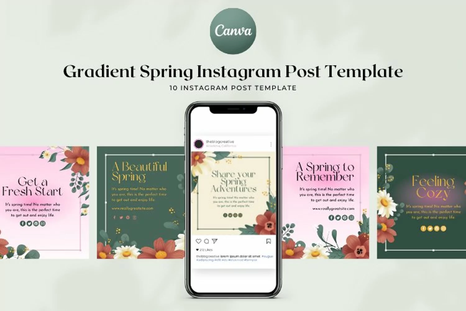 Gradient Spring Instagram Post Canva Template product image 1