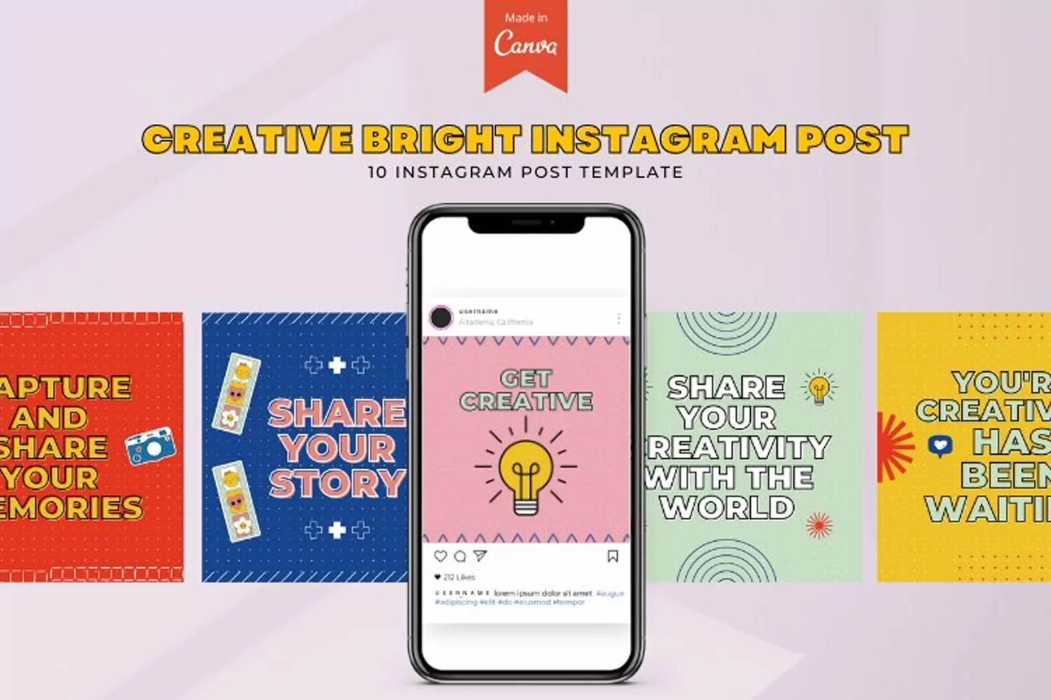 Creative Bright Instagram Post Canva Template product image 1