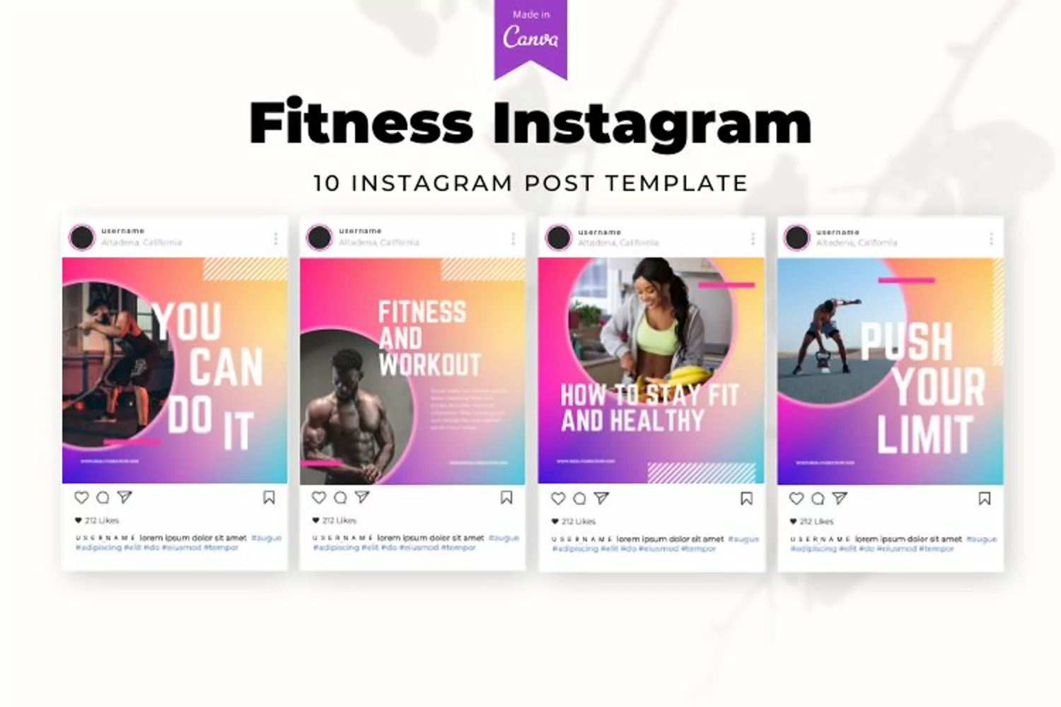 Fitness Instagram Post, Canva Templates product image 1