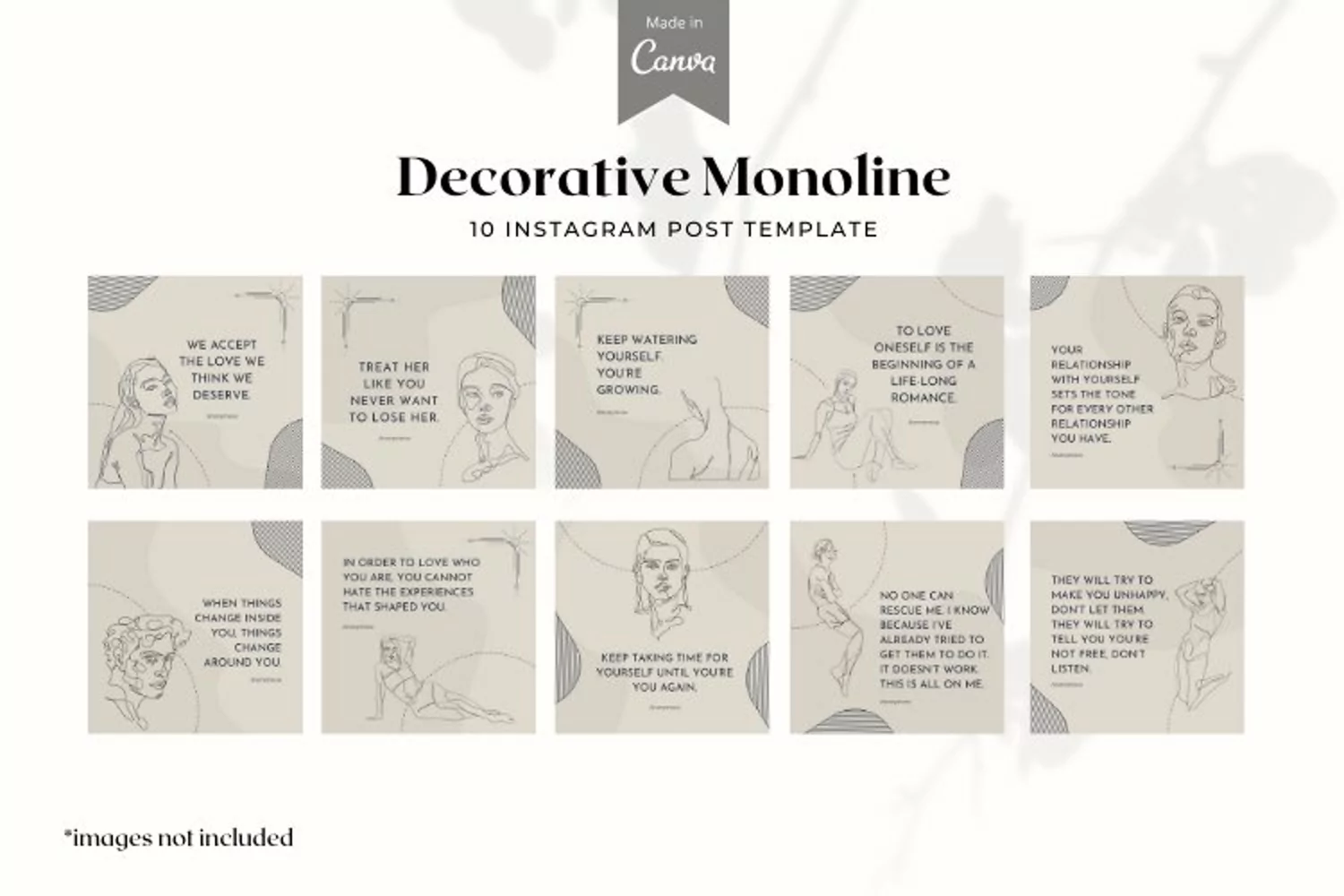 Decorative Monoline Instagram Canva Template product image 1