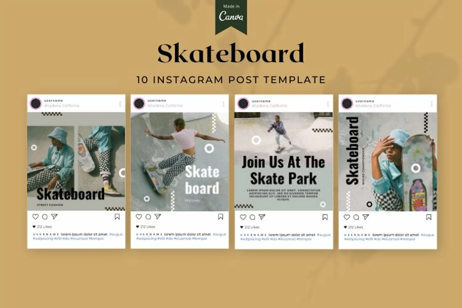 Skateboard Instagram Post Canva Template product image 1