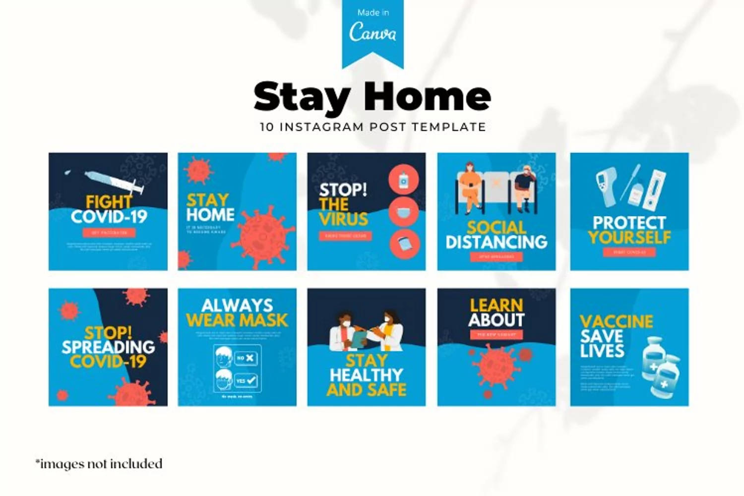 Stay Home Instagram Post, Canva Templates product image 1