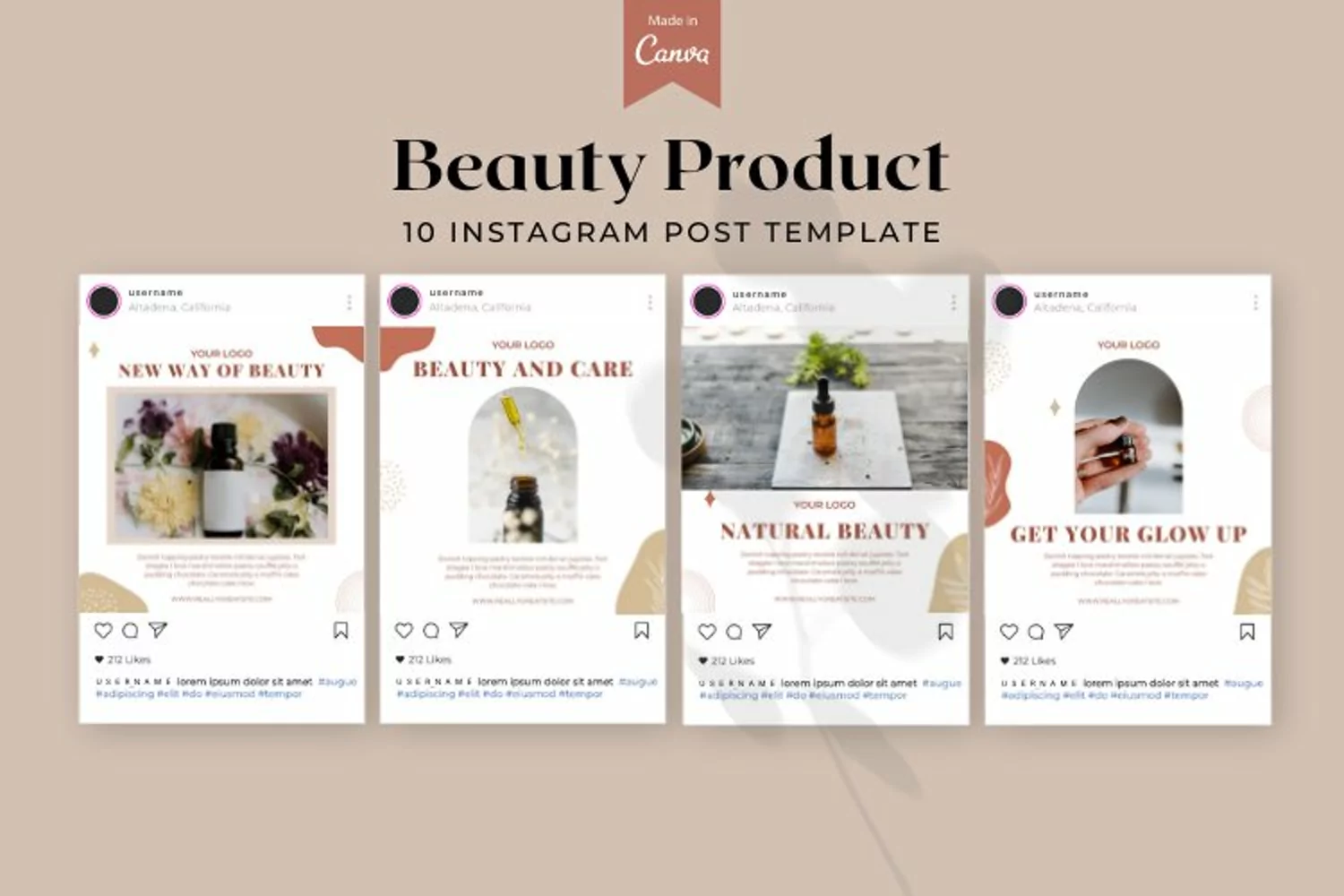 Beauty Product Instagram Post, Canva Templates product image 1