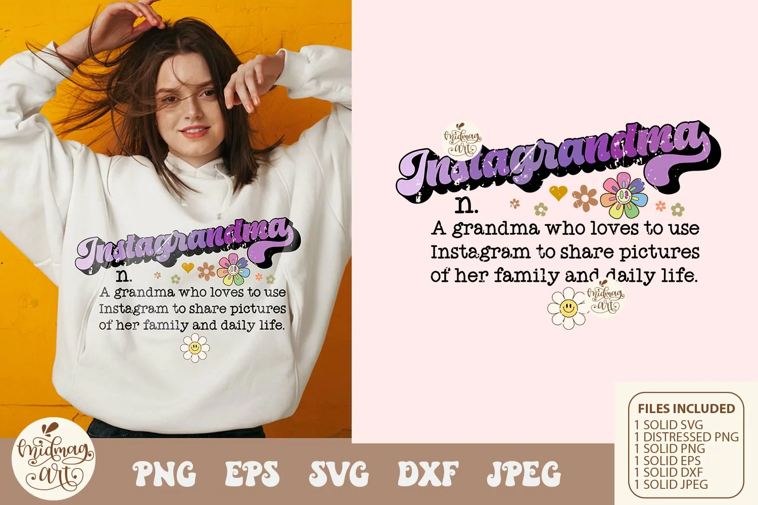 Instagrandma definition Png, Grandma Png, Gift For Grandma product image 1