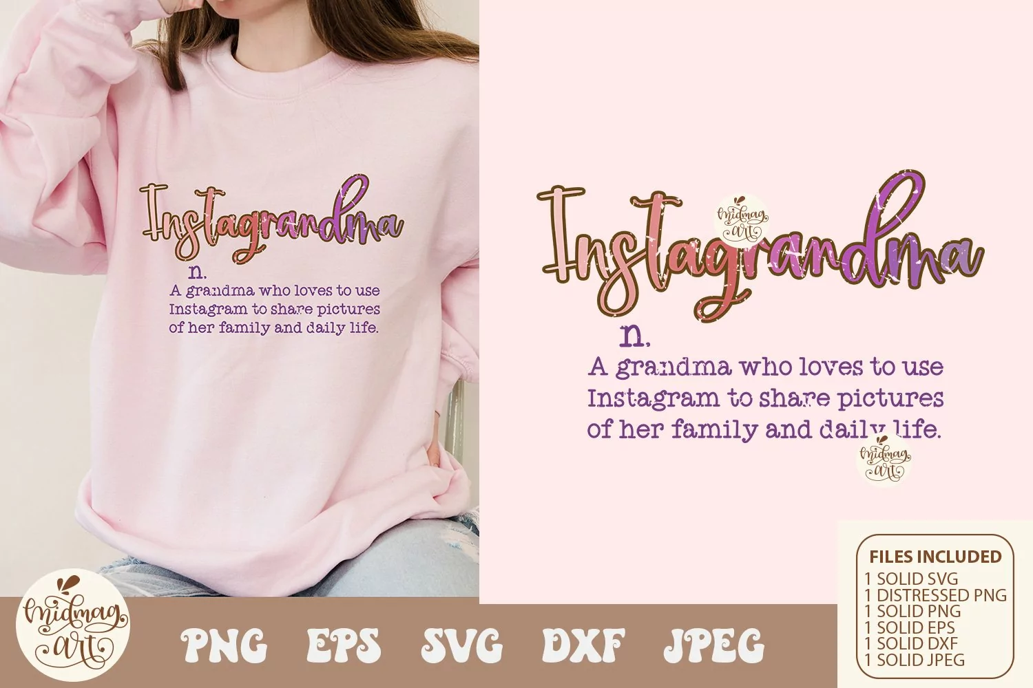 Instagrandma definition Png, Grandma Png, Gift For Grandma product image 1
