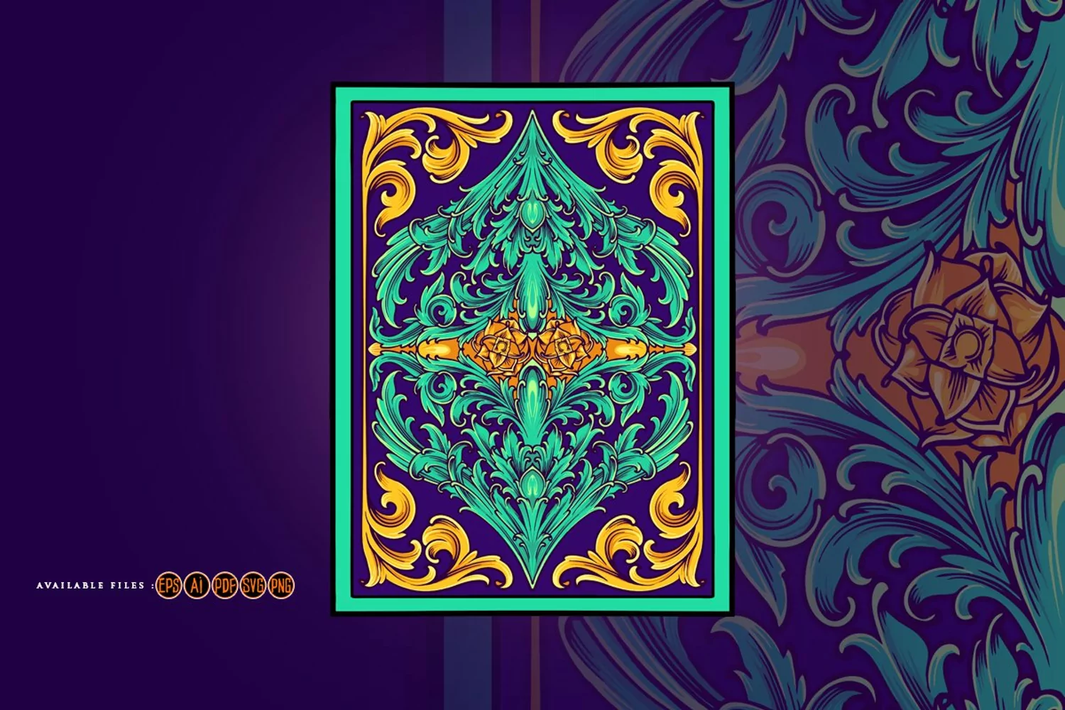 Intricate engraved ornament floral decorative frame product image 1