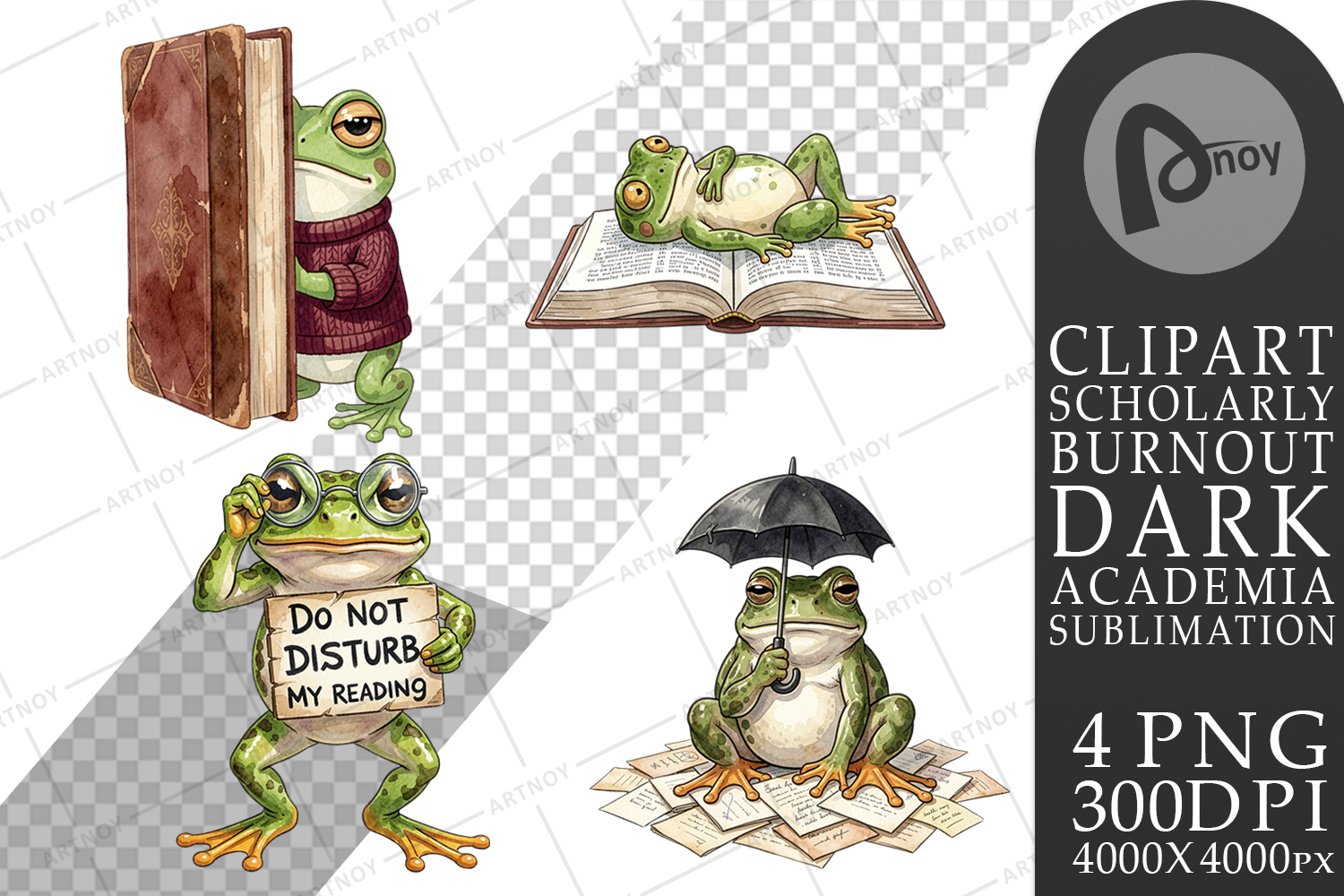 Introvert Frog Dark Academia Sublimation product image 1