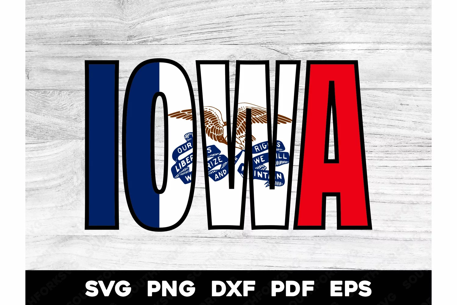 Iowa State Flag Name Design SVG PNG DXF EPS PDF product image 1