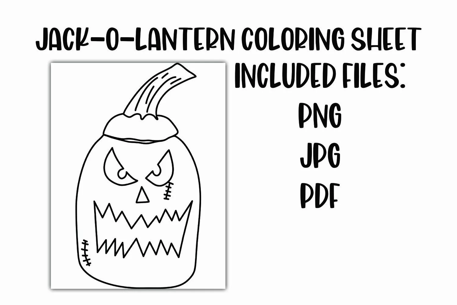 Jack-O'-Lantern Coloring Sheet for Kids product image 1