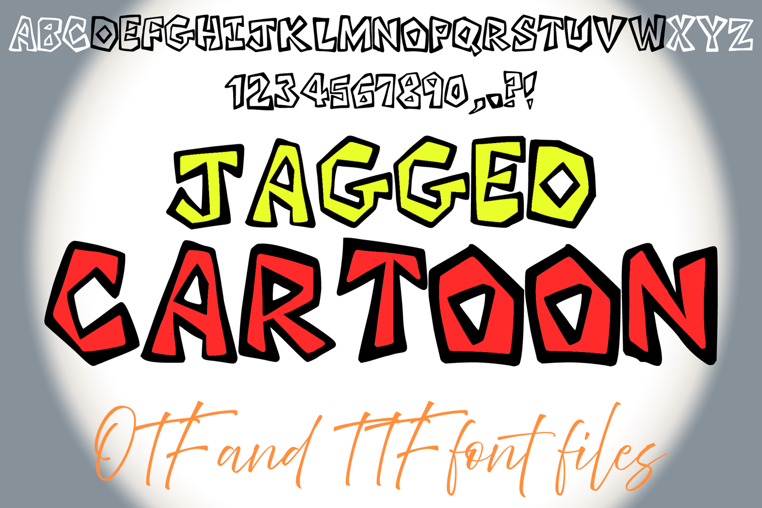 Jagged Cartoon Typeface Lettering ABC Text Font OTF Illustration by Squeeb Creative