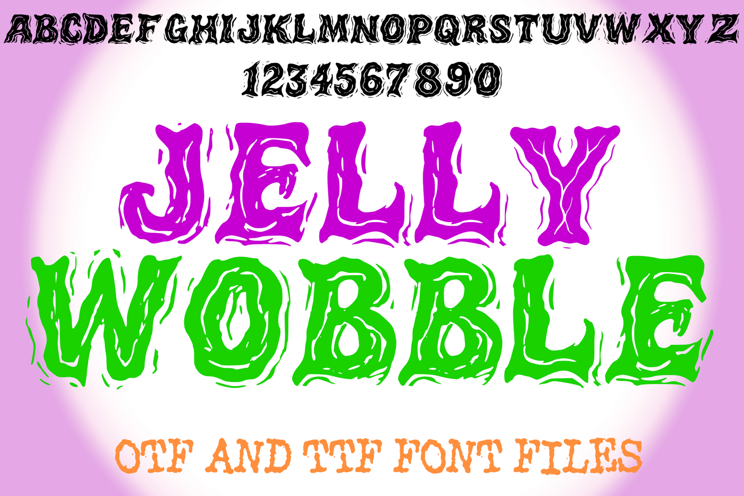 Jelly Wobble Lettering ABC Text Font Alphabet OTF Type Illustration by Squeeb Creative