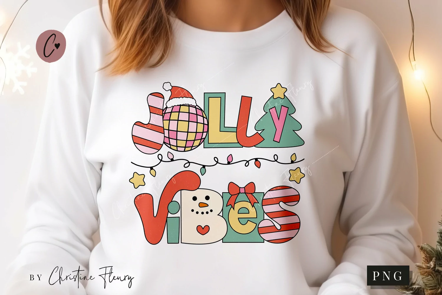 Jolly Vibes PNG | Christmas Sublimation product image 1