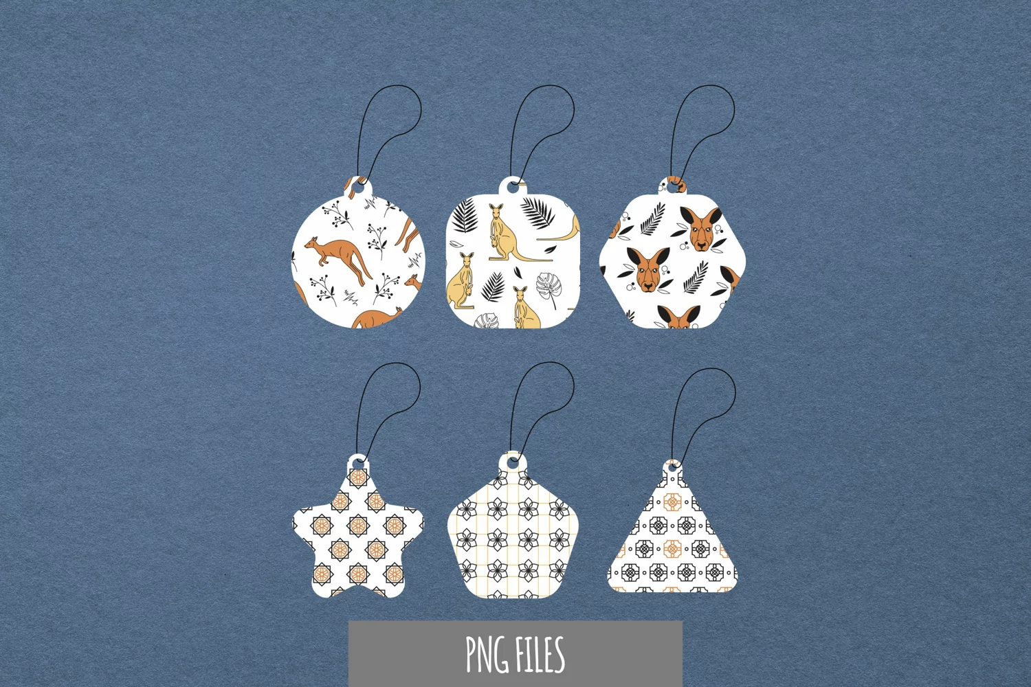 Kangaroo Seamless Pattern Shaped Tags product image 1