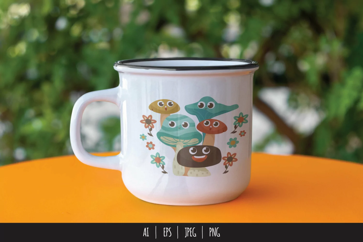 Cute and Happy Mushrooms Family Sublimation Design product image 1