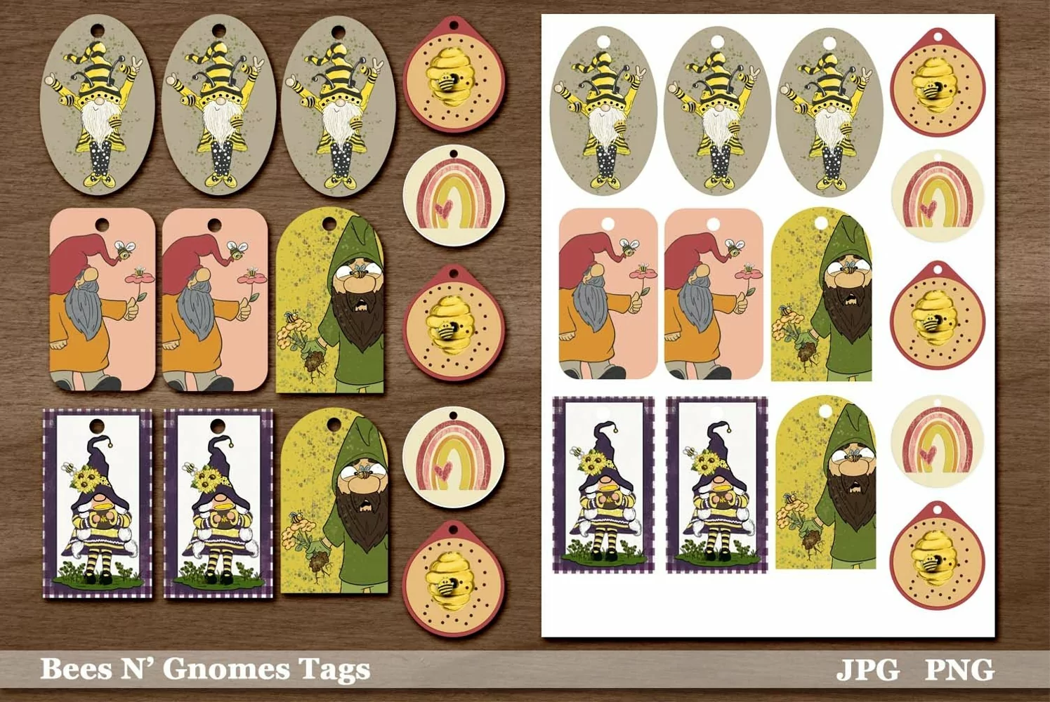 Bees and Gnomes Printable Tags and Stickers product image 1