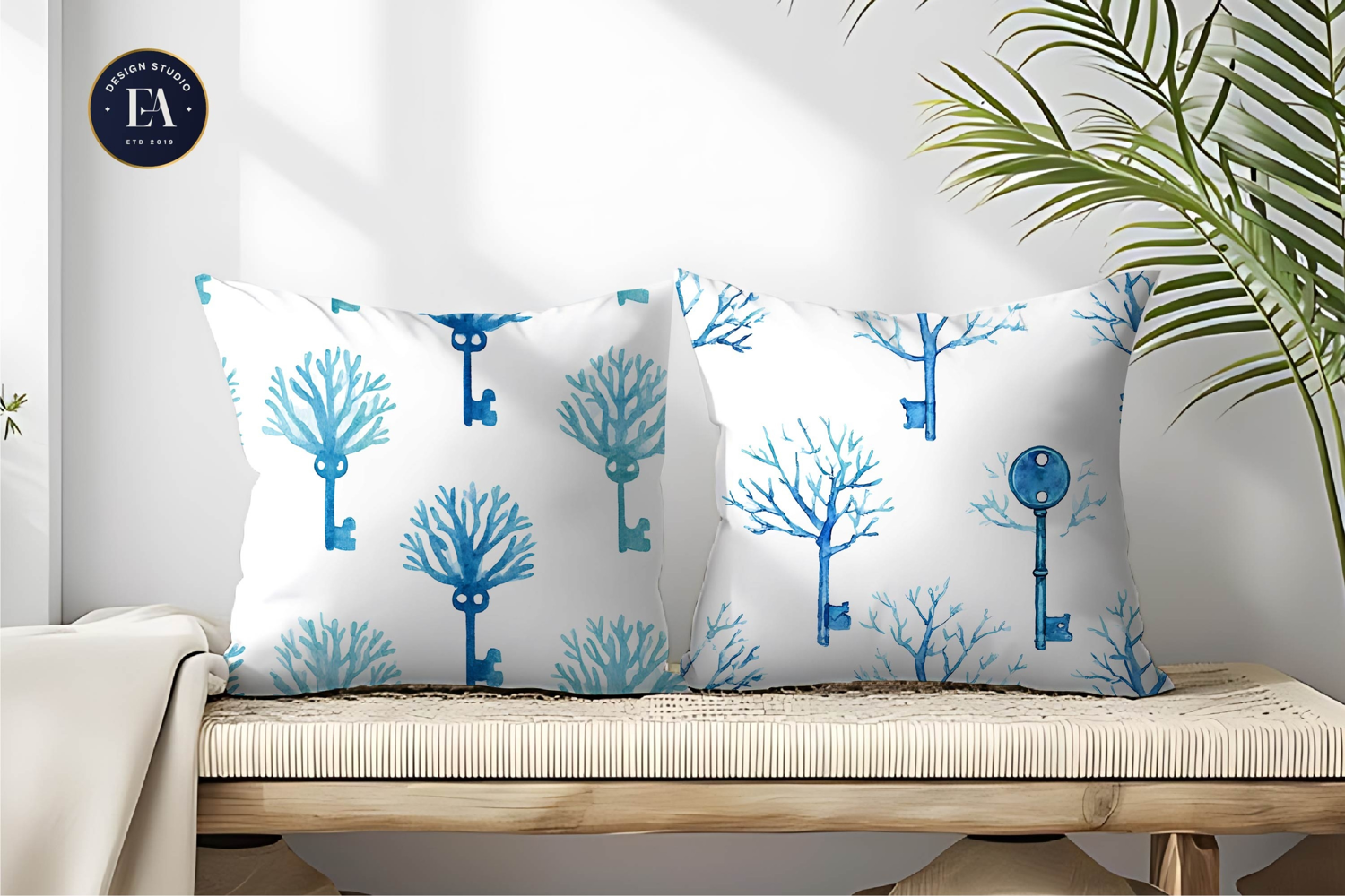 Hand-Painted Tree Keys Seamless Watercolor Digital Paper product image 1