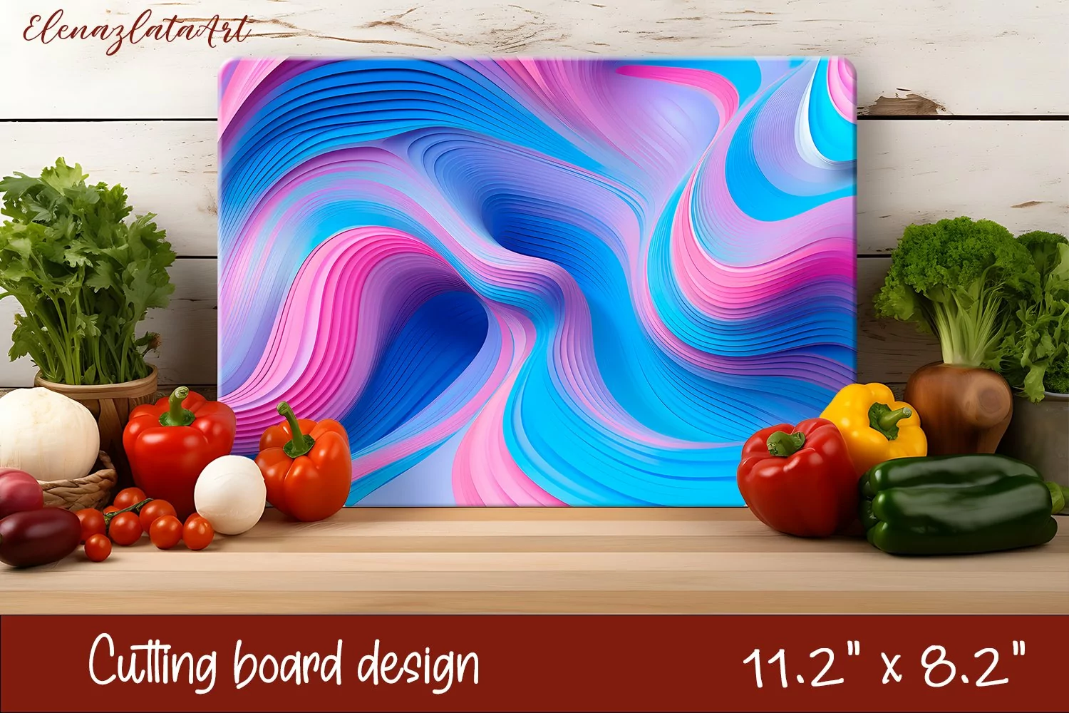 Abstract cutting board design, fantastic background product image 1