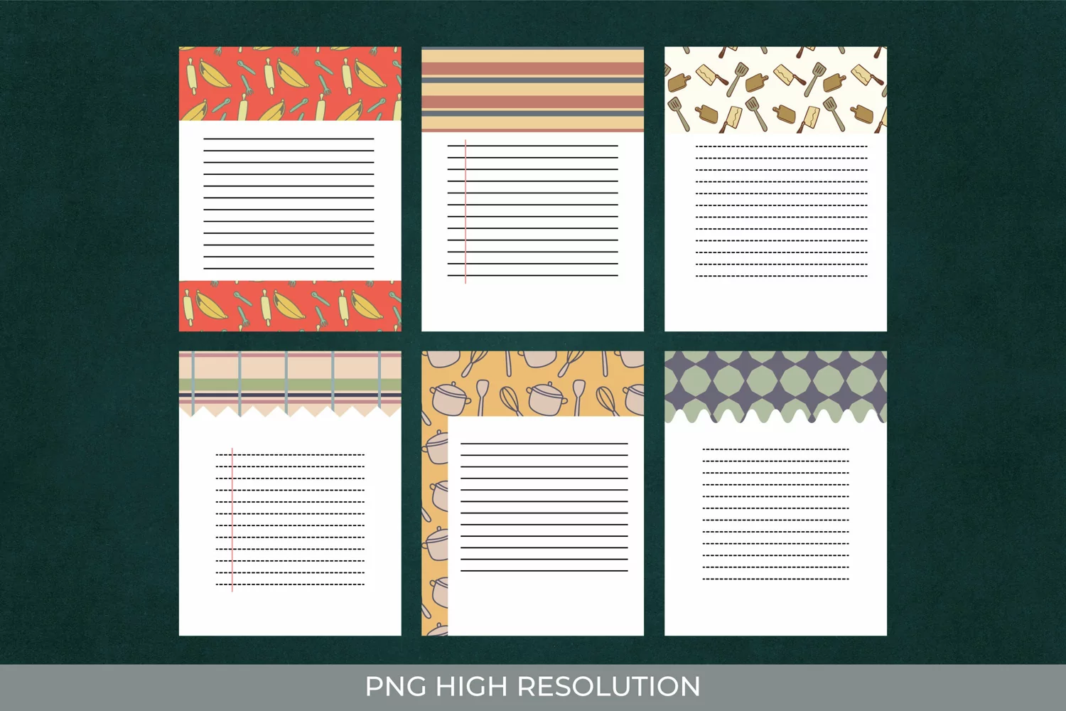 Kitchen Tools Seamless Shaped Journaling Pages product image 1