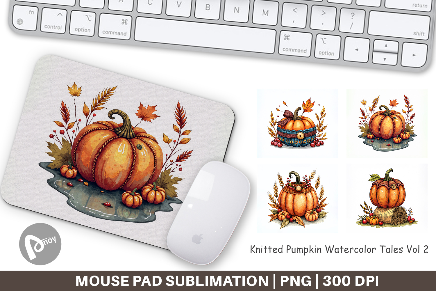 Knitted Pumpkin Mouse Pad product image 1