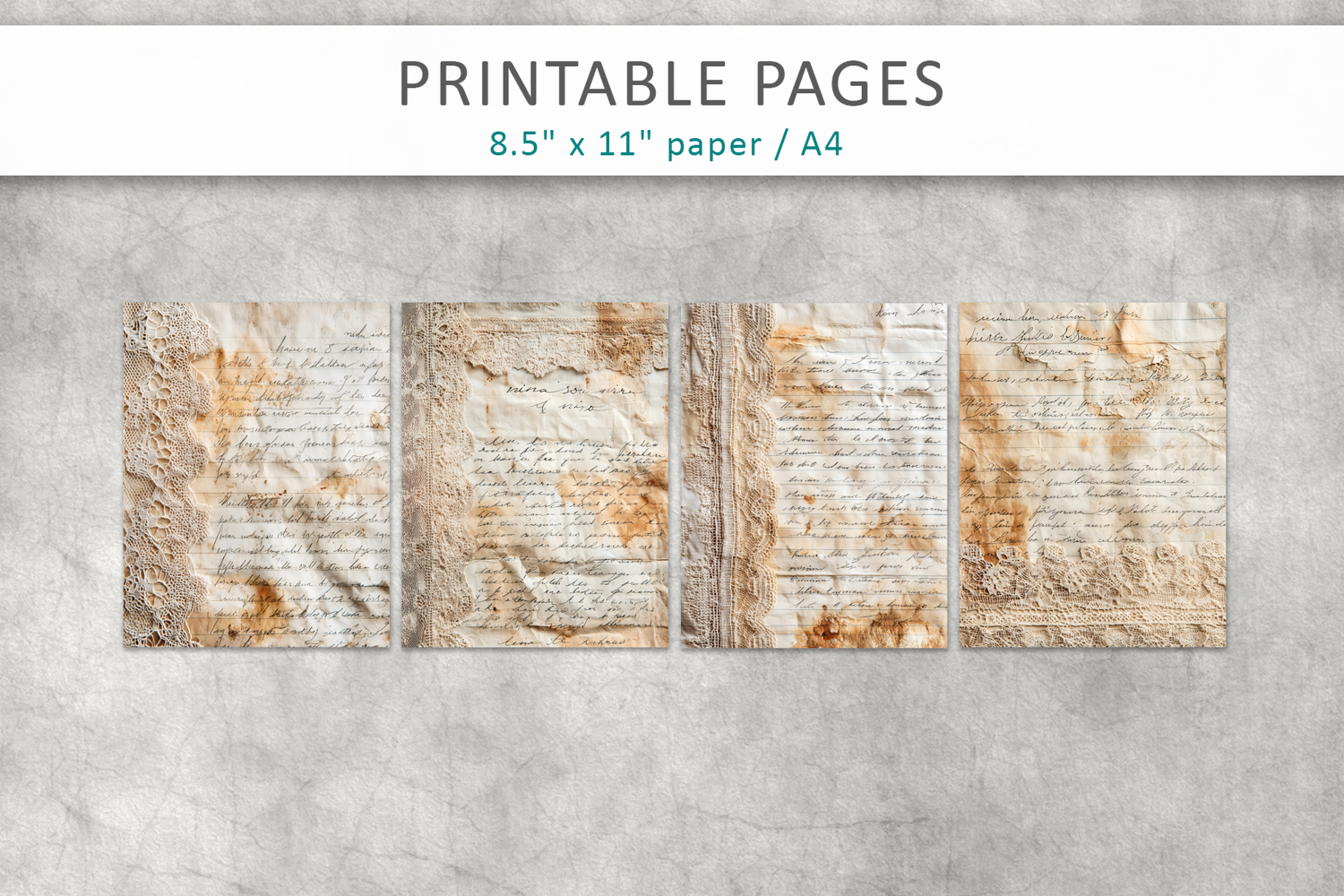 vintage handwriting, antique paper product image 1