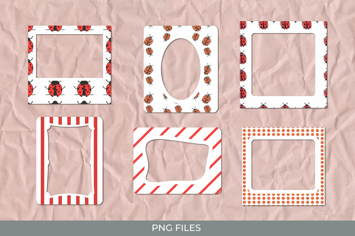 Lady Bug with Vintage Color Seamless Pattern Frames product image 1
