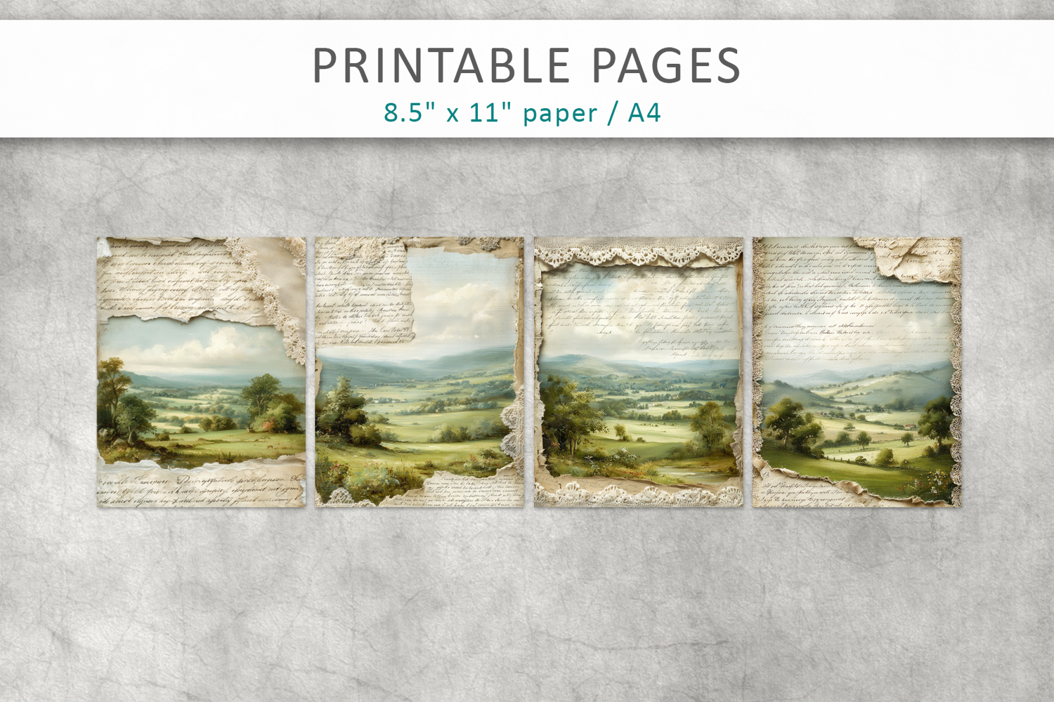 Vintage Landscape Junk Journal Pages product image 1