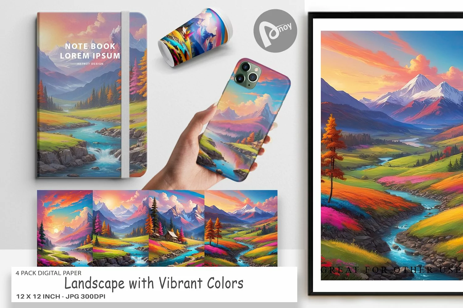 Digital Paper Vibrant Landscape product image 1