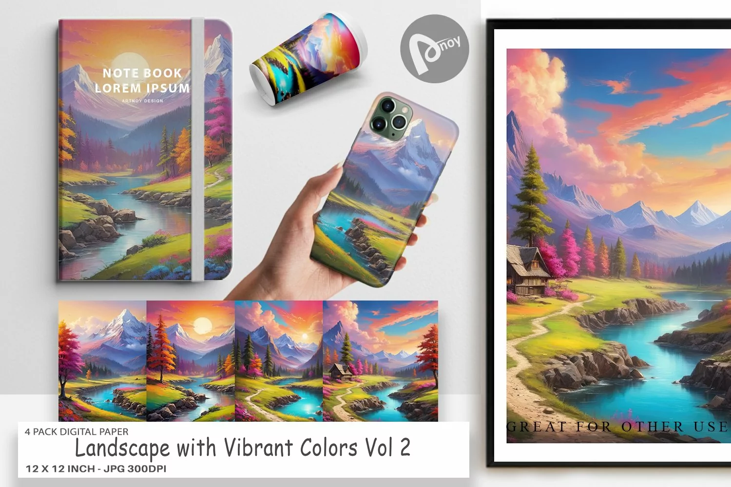 Digital Paper Vibrant Landscape product image 1