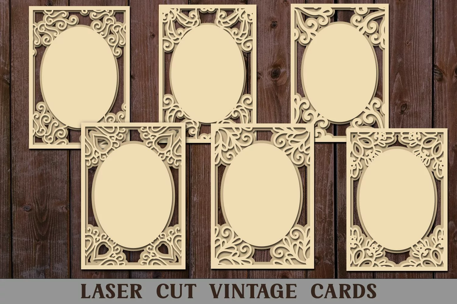 laser cut vintage cards 6 svg cut files