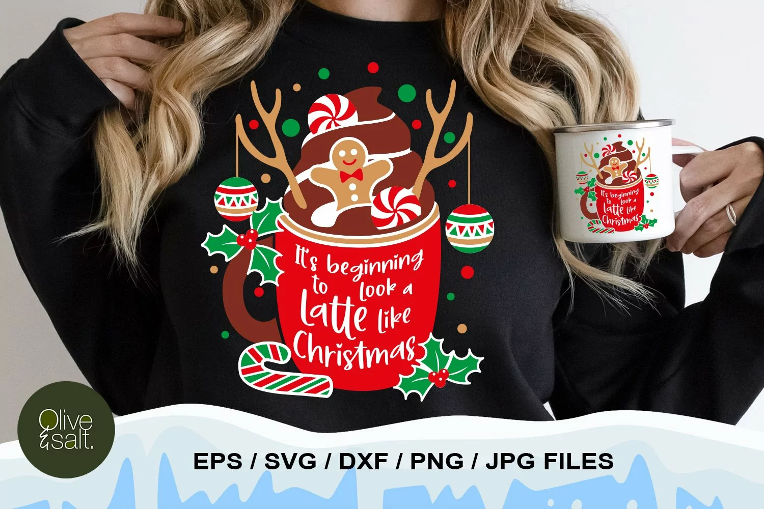 Funny Latte SVG | Christmas Coffee sublimation | Latte pun product image 1