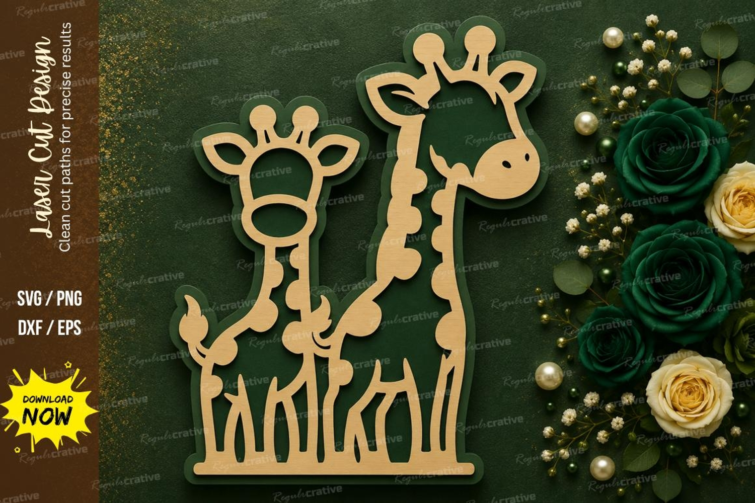 Giraffe Family Laser Cut SVG Design giraffe family svg, gira product image 1