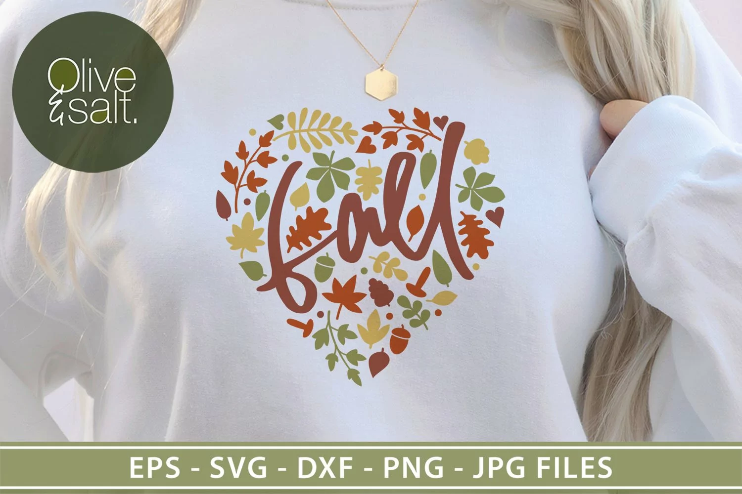 Fall svg, fall heart svg, fall leaves svg, leaves heart svg product image 1