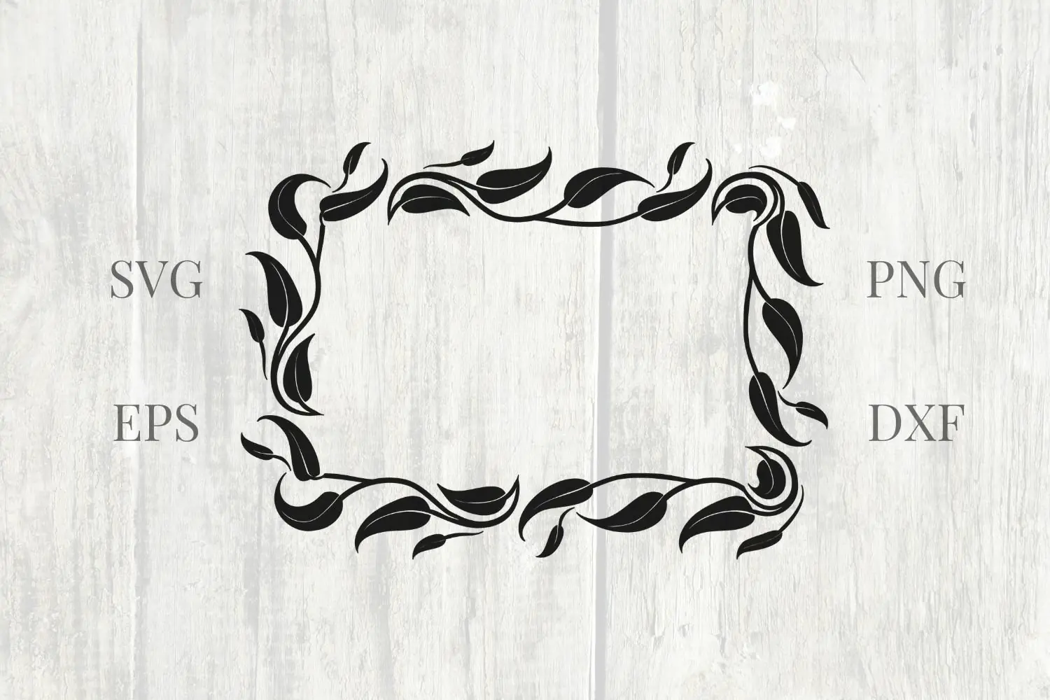 Leaves Vintage Wedding Frame SVG