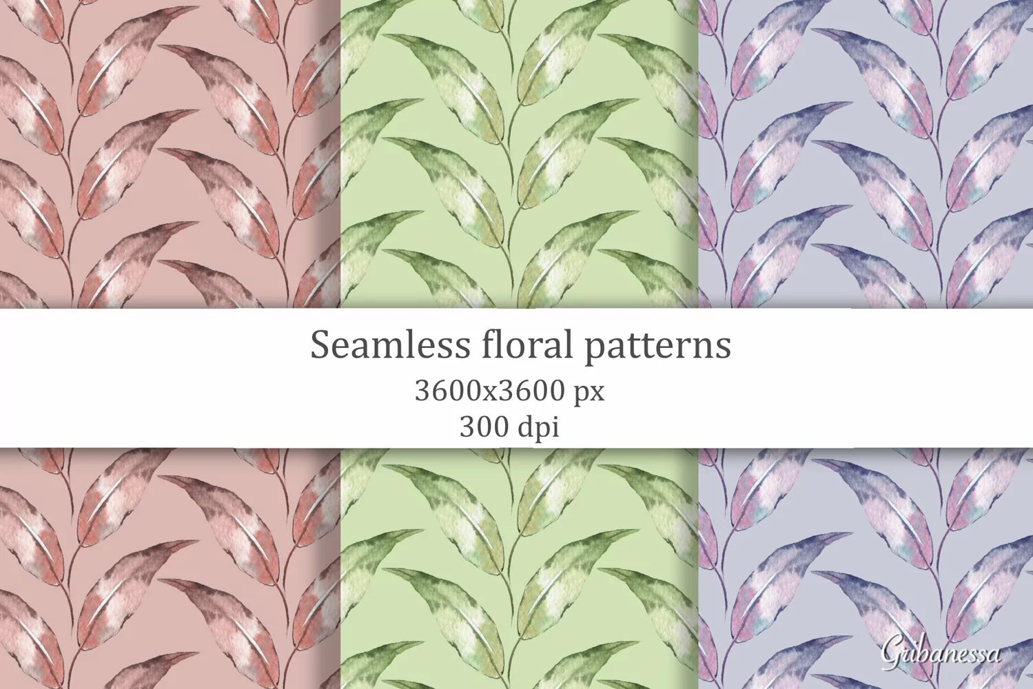 Leaves watercolor patterns product image 1