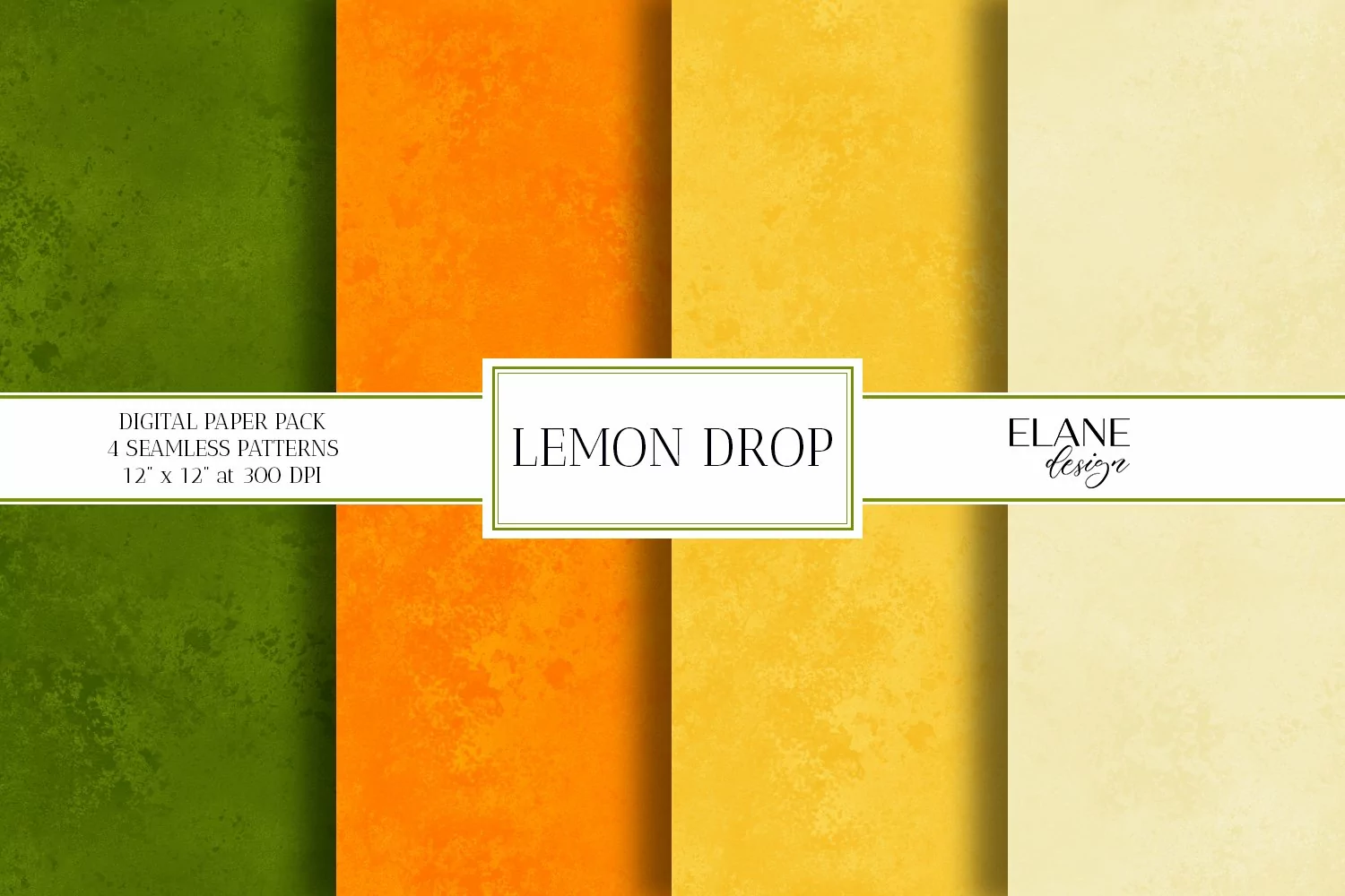 Green Orange Yellow Lemon Digital Paper, Powder Texture product image 1
