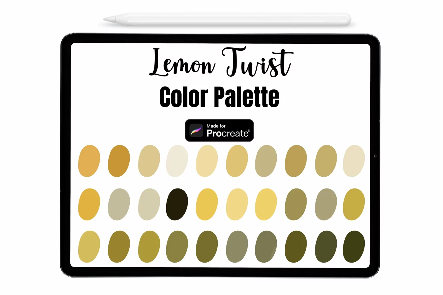 Lemon Twist Procreate Palette Procreate Color palette