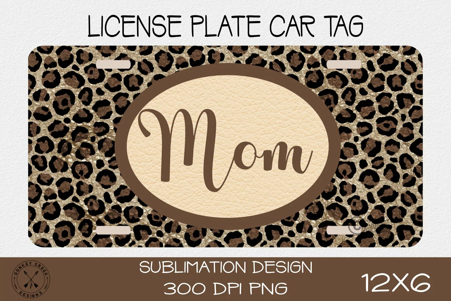 License Plate Sublimation Monogram |Leopard Monogram PNG