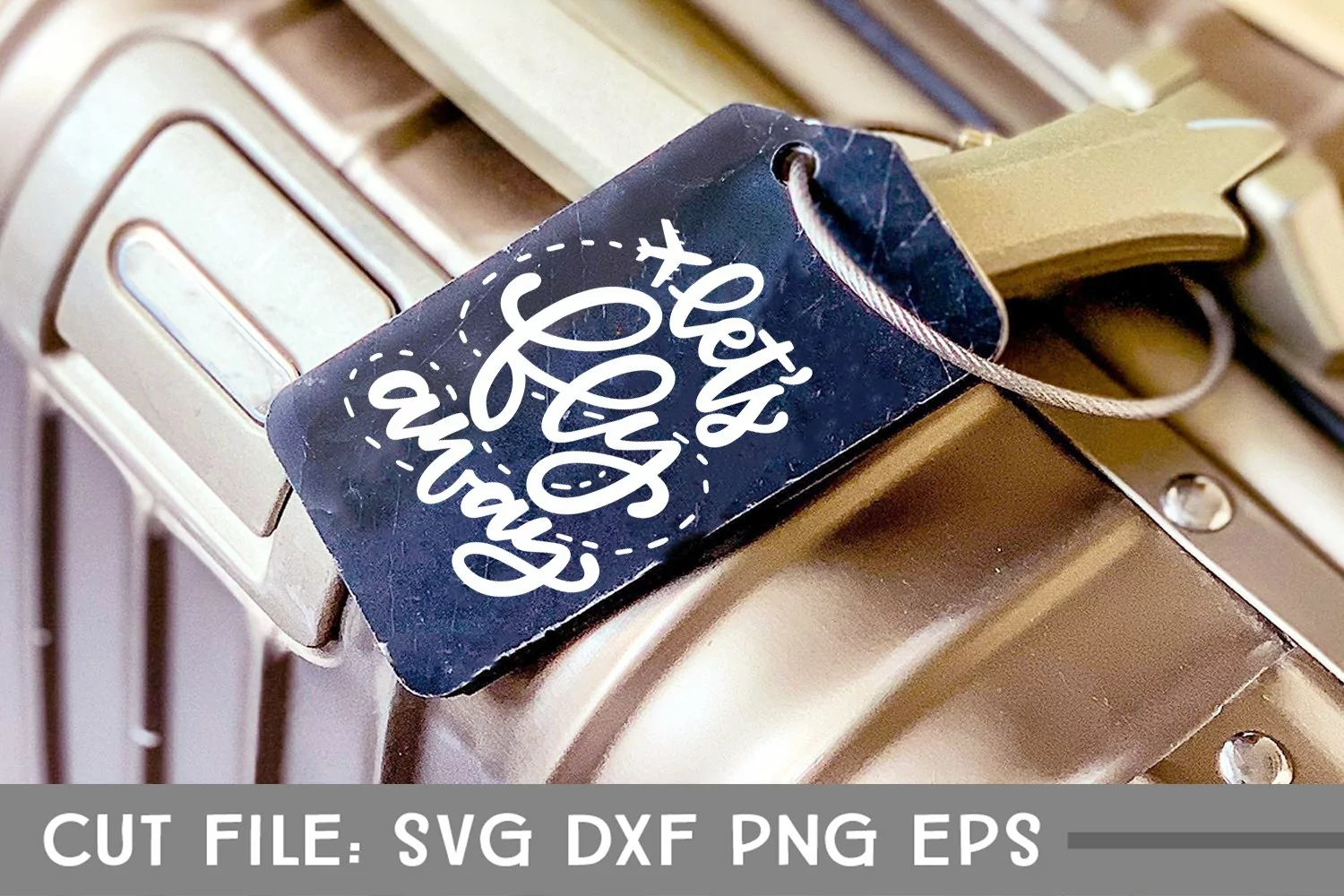 Let's Fly Away, Travel SVG, Hand Lettered Cut File product image 1