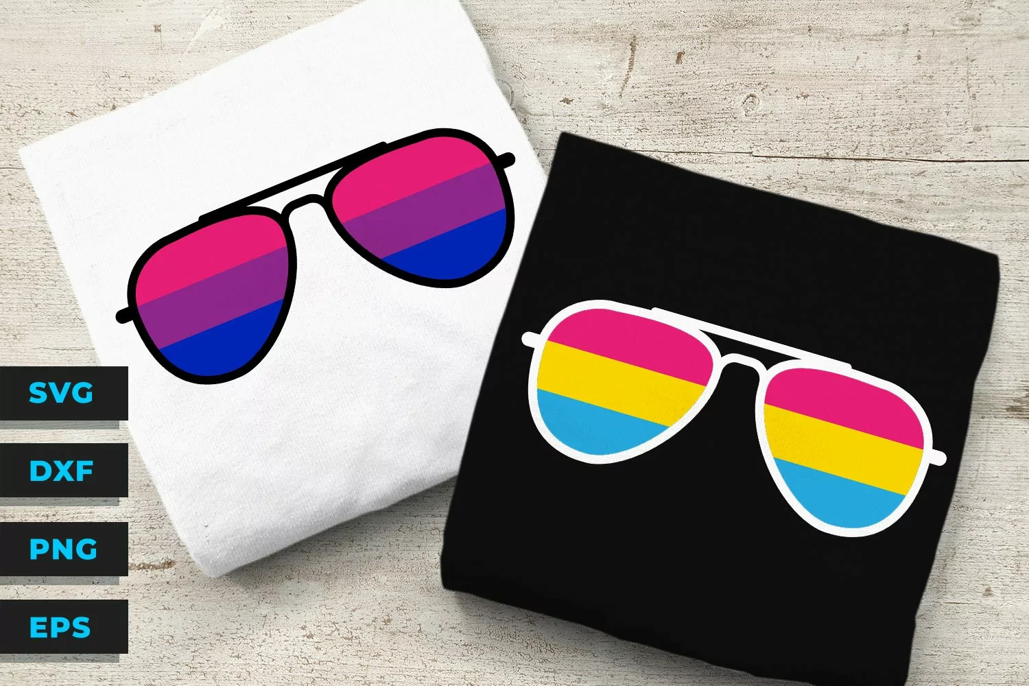 3 Stripe Aviator Sunglasses - Pride SVG File Up To 3 Colors product image 1