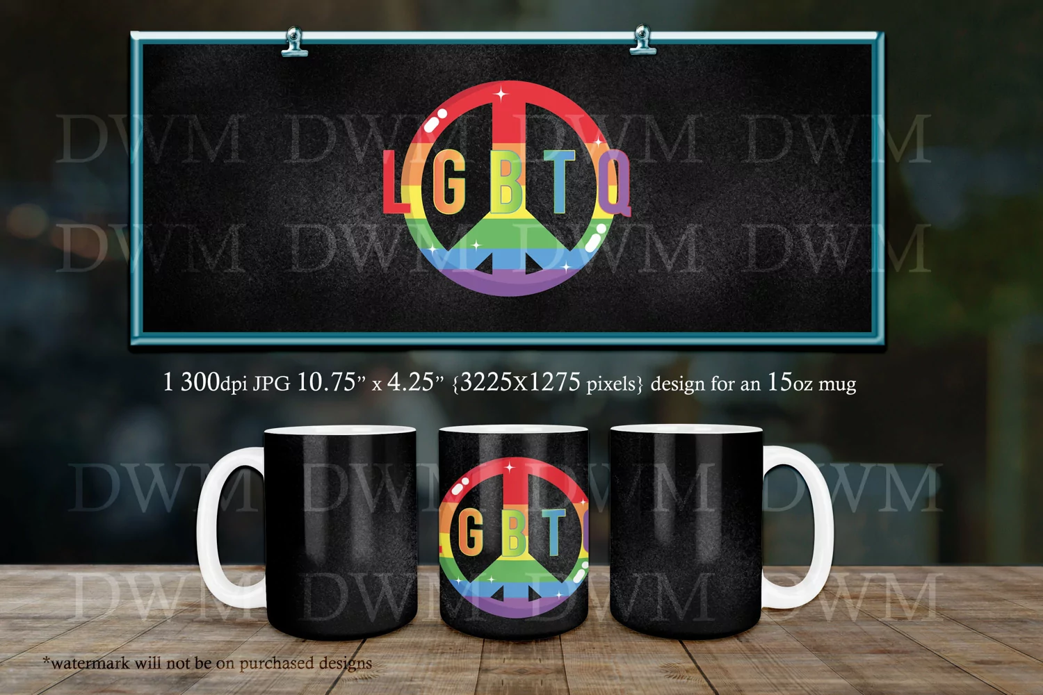 LGBTQ Rainbow Peace Symbol 11oz & 15oz Mug Sublimation product image 1