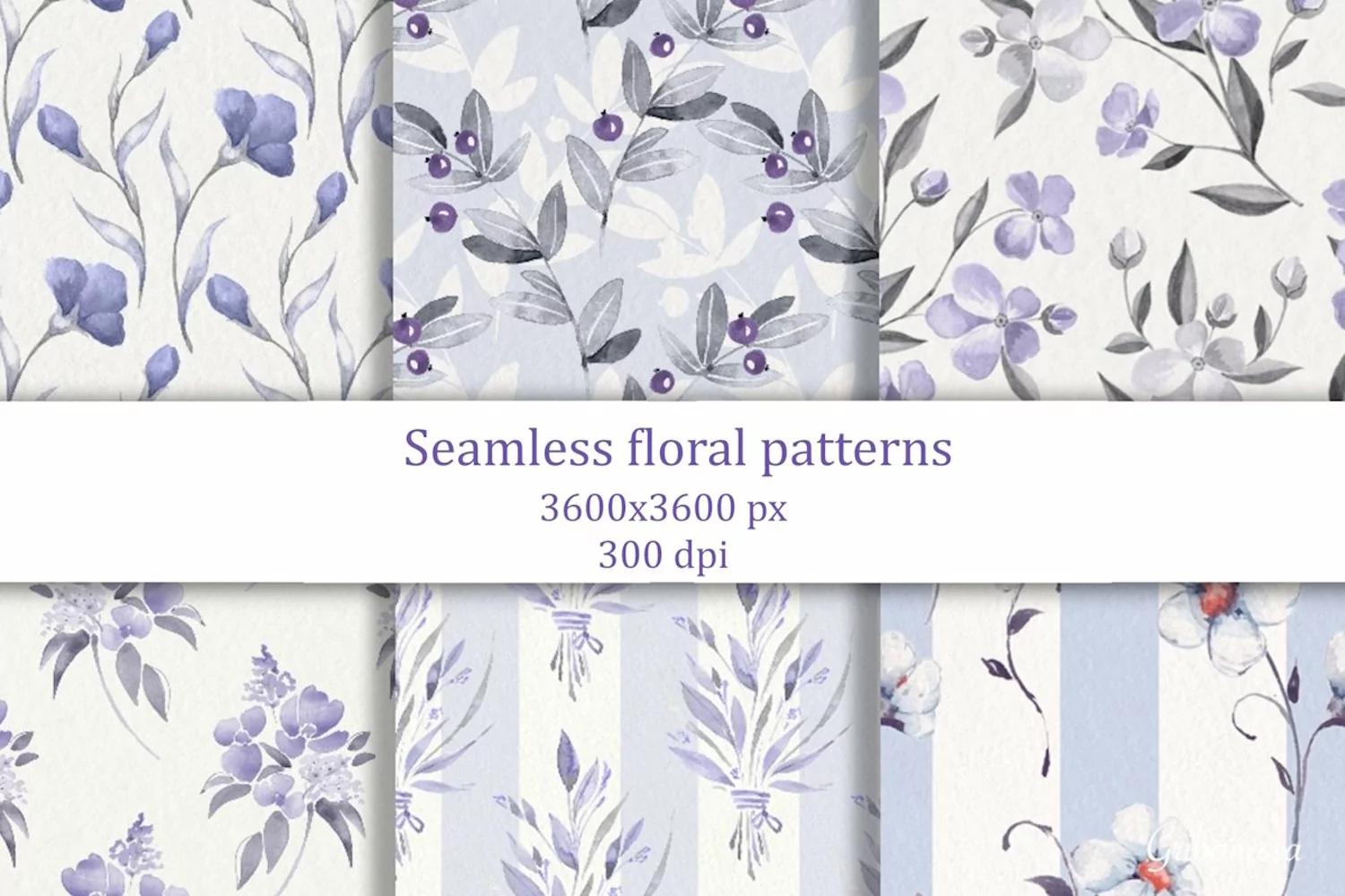 Delicate watercolor floral patterns product image 1