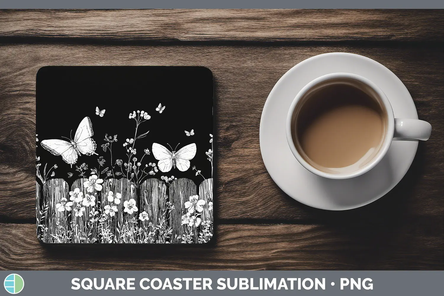 GorgeousLinocut Cottage Square Coaster design.