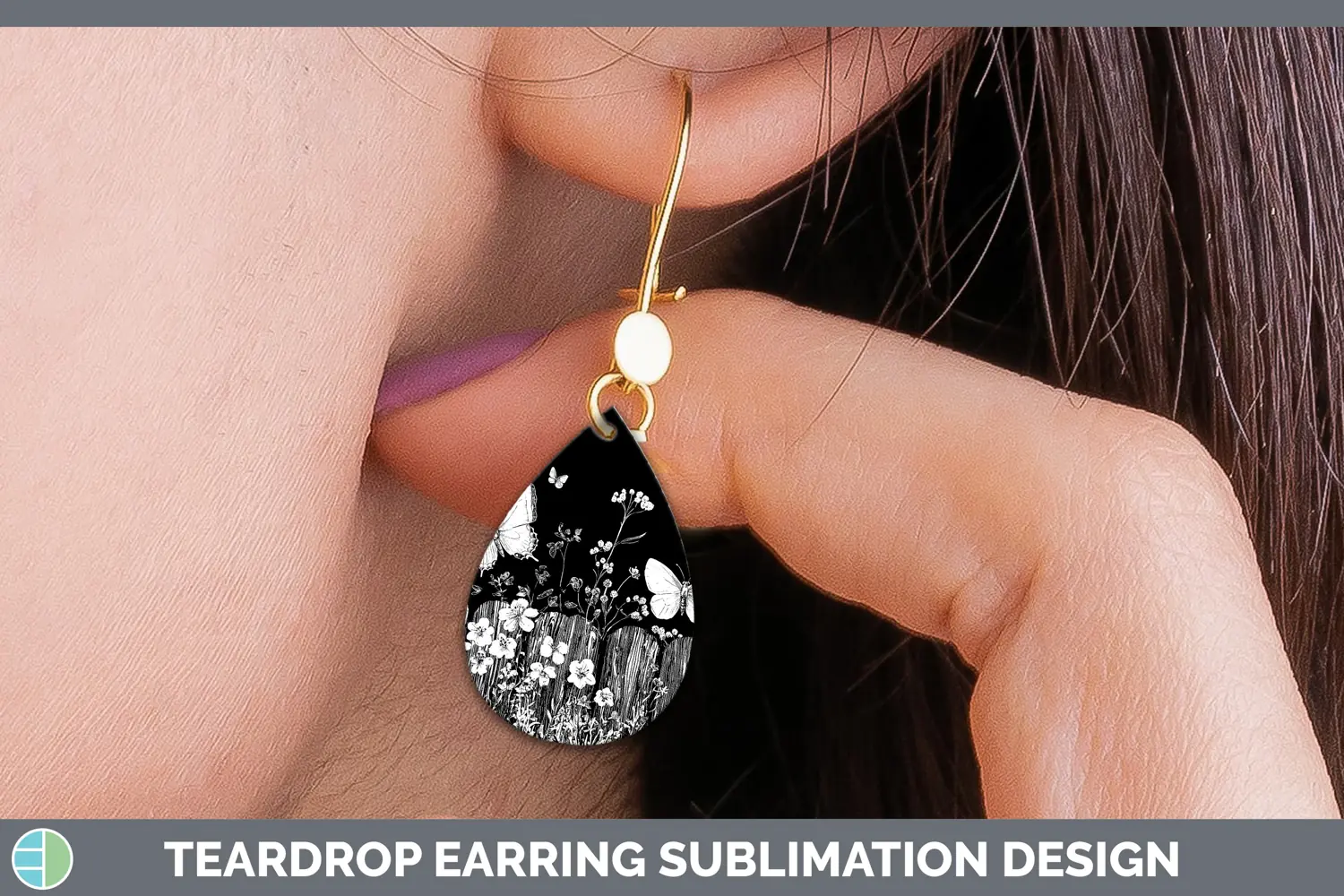 GorgeousLinocut Cottage Teardrop Earrings design.