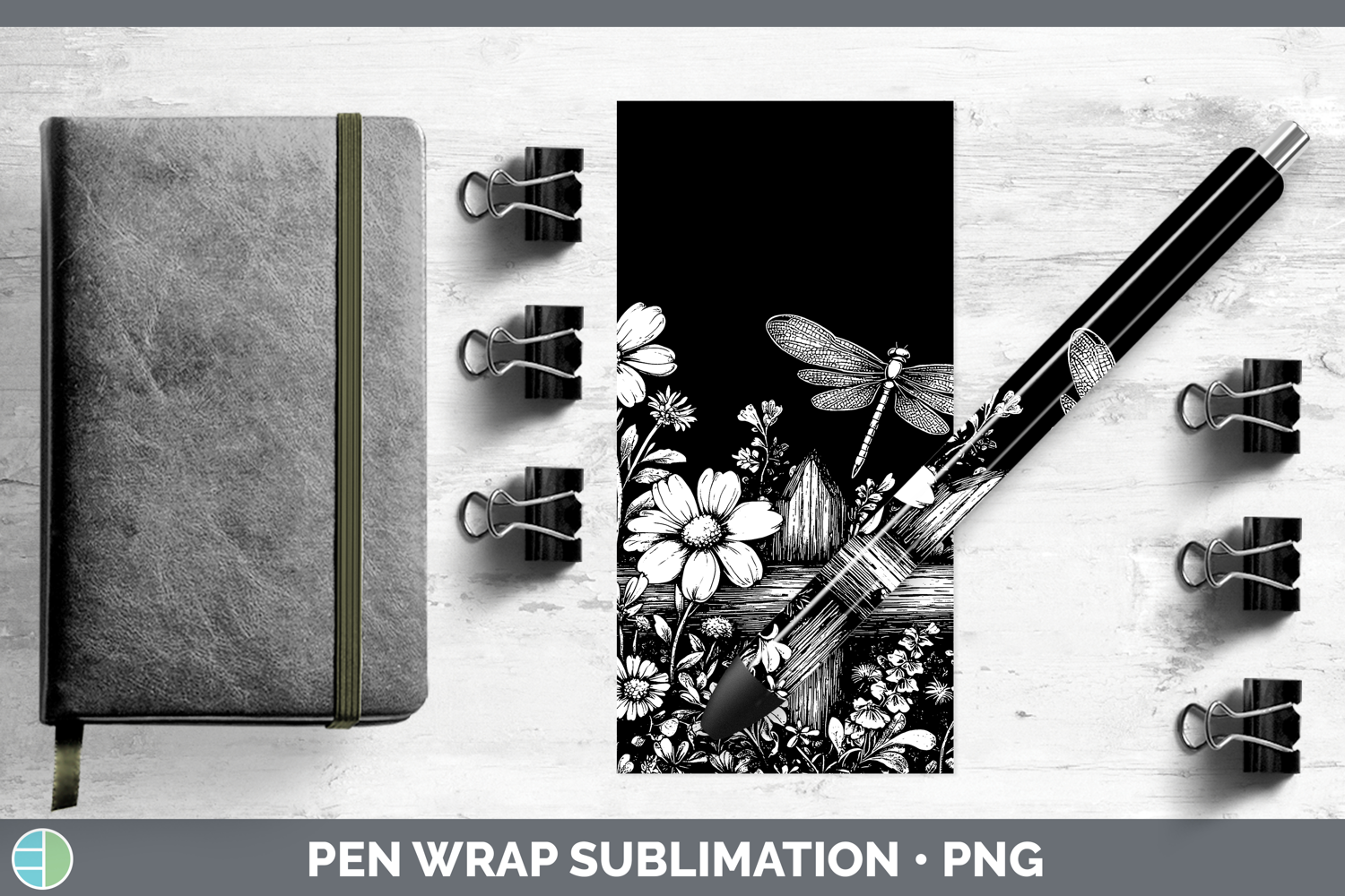 GorgeousLinocut Cottage Pen Wrap design.