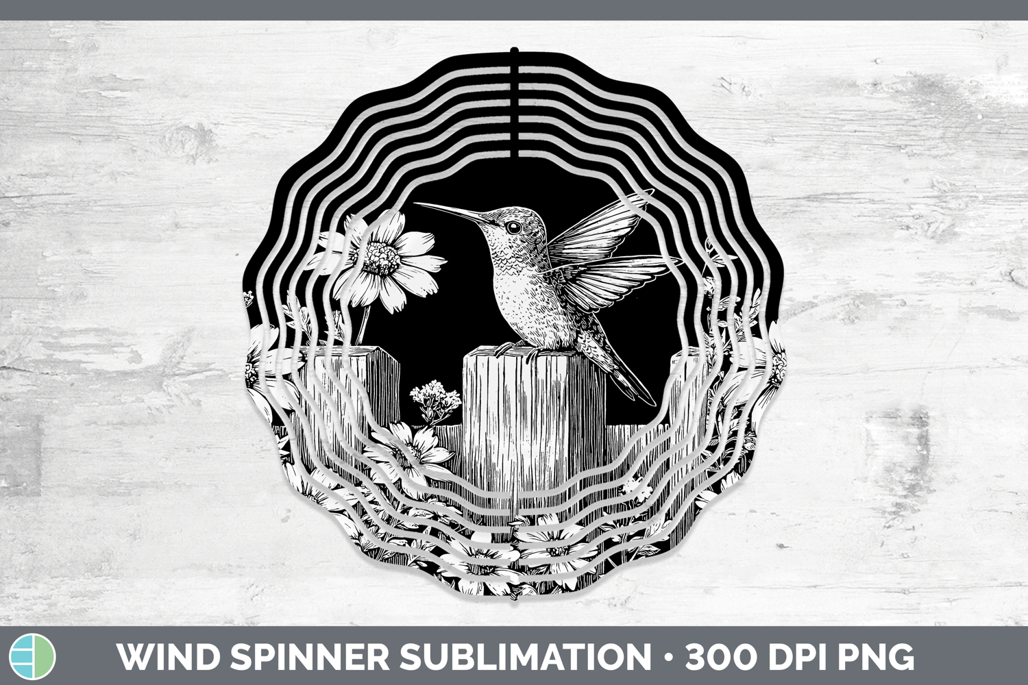GorgeousLinocut Cottage Wind Spinner design.
