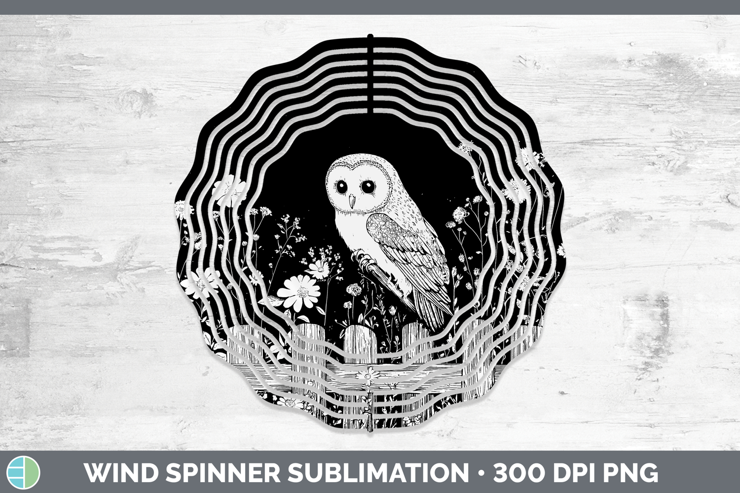 GorgeousLinocut Cottage Wind Spinner design.