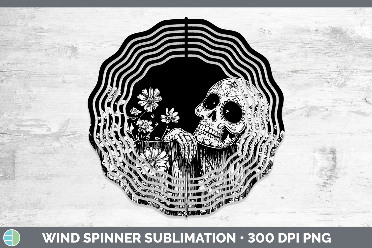GorgeousLinocut Cottage Wind Spinner design.